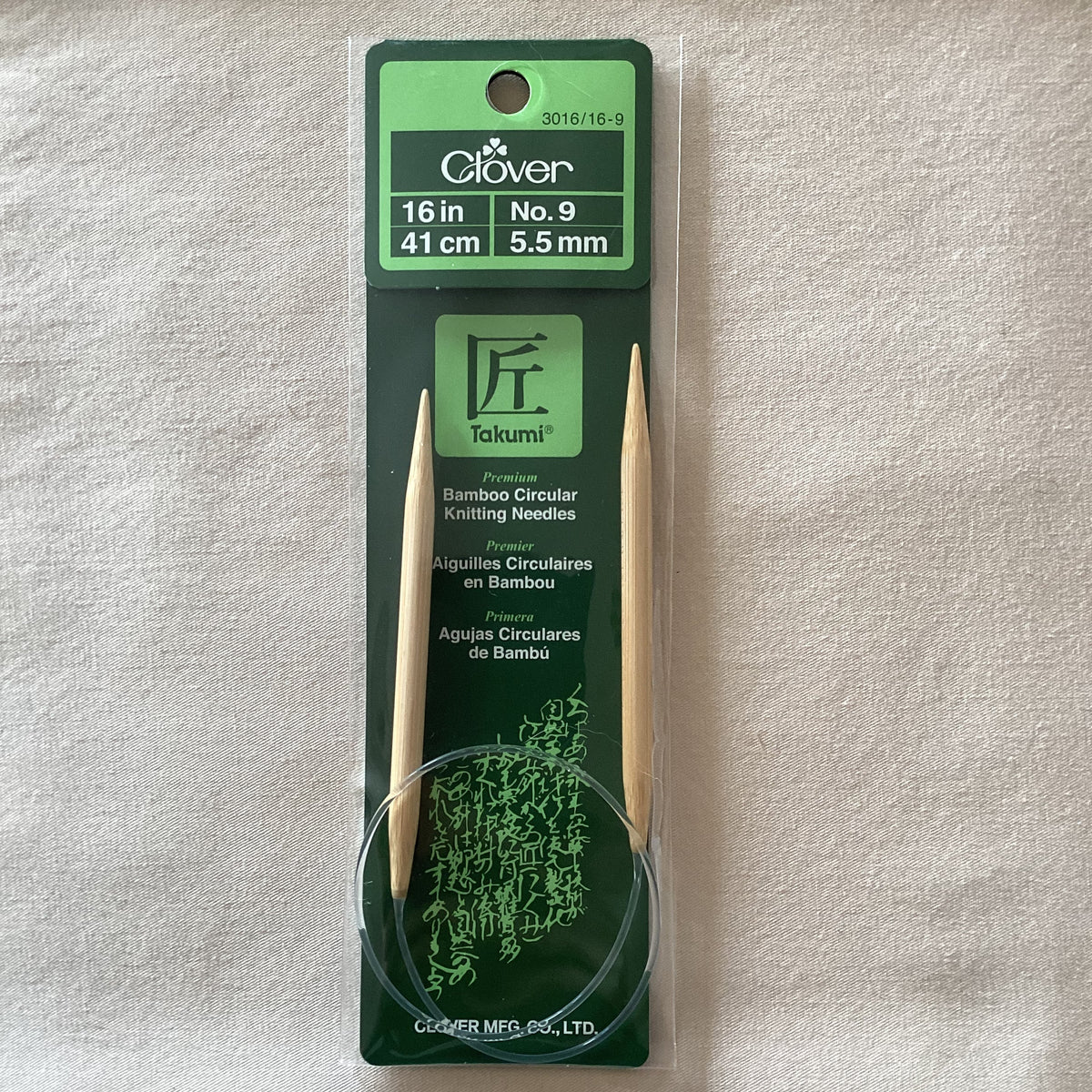 Clover Bamboo Takumi Circular Knitting Needles, 16