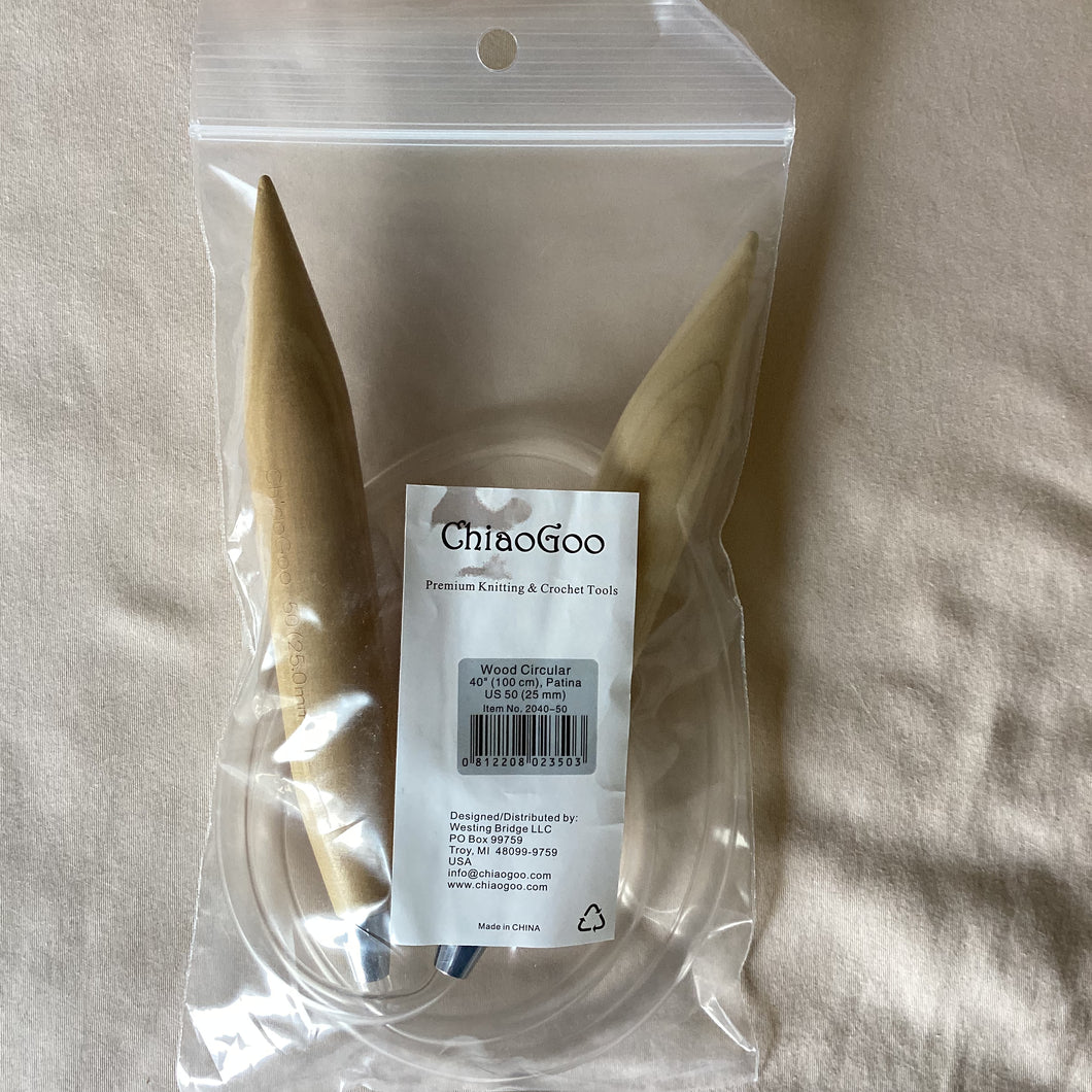 ChiaoGoo Premium Bamboo 40” Circular Needles (Size 50)
