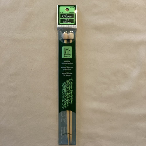 Takumi Bamboo Size 9 Single Point Knitting Needles 9 Long, 5.5mm, 1 Set  Clover