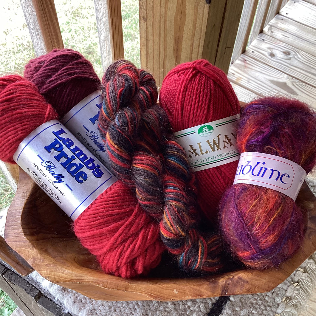 Basket of Yarn (Red)
