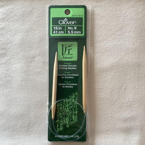 Clover Premium Bamboo 16” Circular Knitting Needles (Size 8-13)